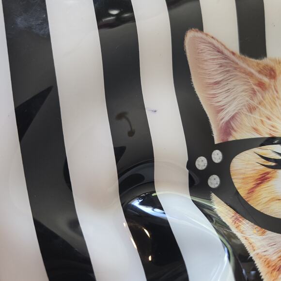 Betsey Johnson Striped Cat Cosmetic Wristlet Bag‎ - Picture 5 of 11